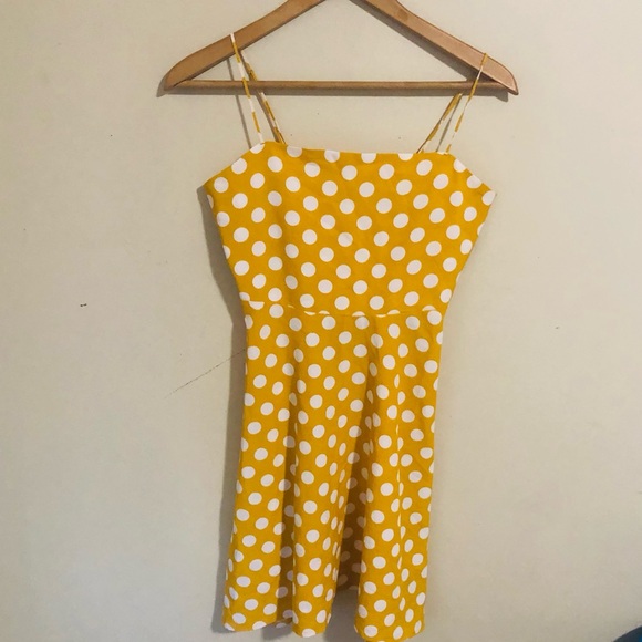 Volcom Read the Room Yellow Polka Dot Dress - Picture 6 of 8